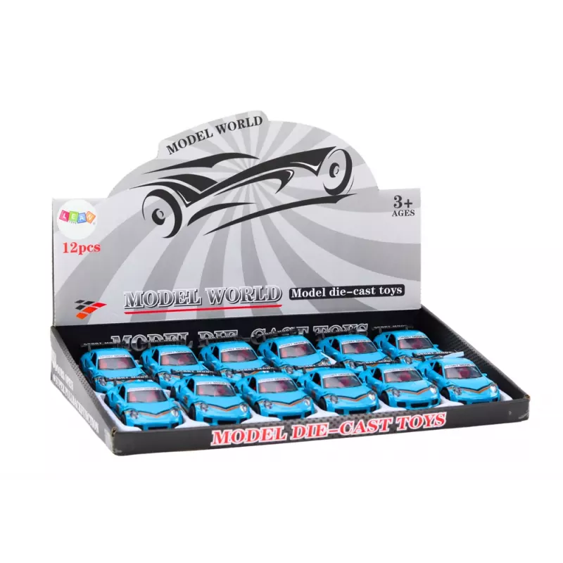 LEAN TOYS Sportinis automobilis 1:32 liejamo metalo veiksmo figūrėlė mėlynas spoileris