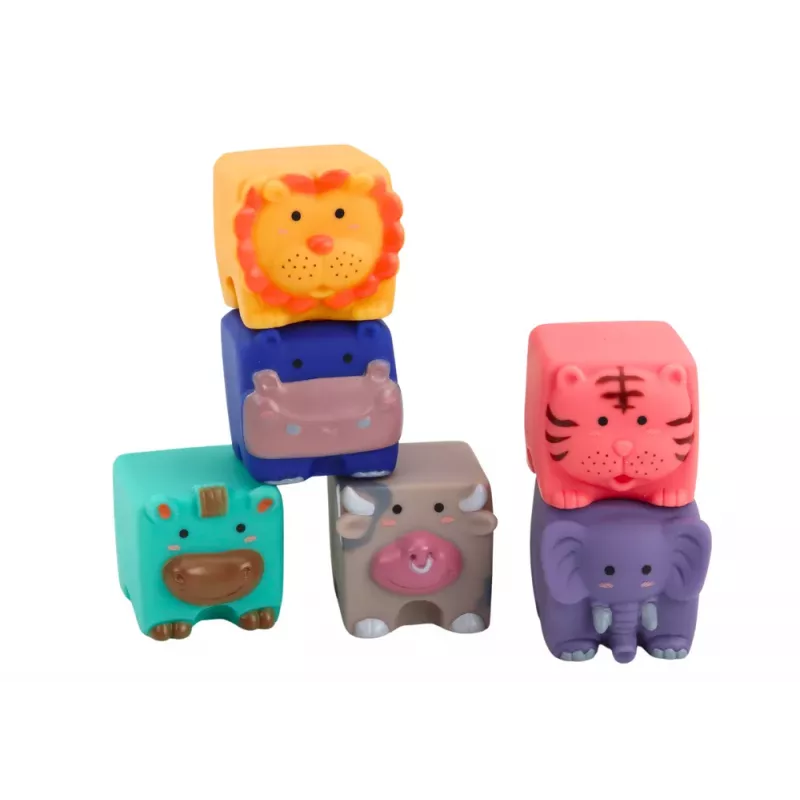 LEAN TOYS Minkšti edukaciniai blokeliai Gyvūnai Skaičiai Raidės Spalvoti 12 vnt.