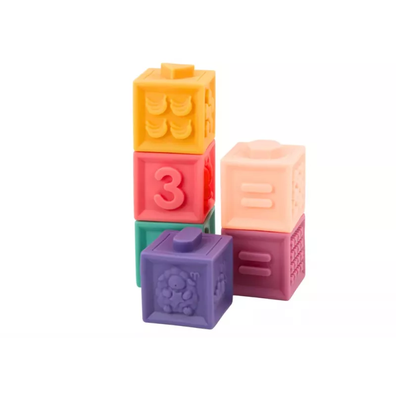 LEAN TOYS Minkšti edukaciniai blokeliai Gyvūnai Skaičiai Raidės Spalvoti 12 vnt.