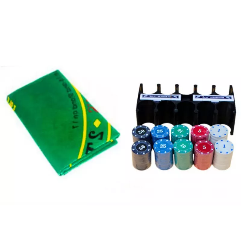 LEAN TOYS Poker Game Set 2 Decks of Cards Chips Game Board