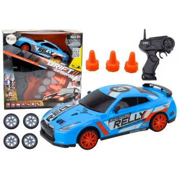 LEAN TOYS nuotoliniu valdymu sportinis automobilis 1:24 mėlynas su keičiamais ratais