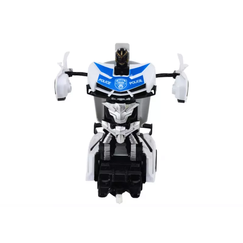 LEAN TOYS R/C Policijos Automobilis 2in1 Automobilis Robotas Garsai Šviesos