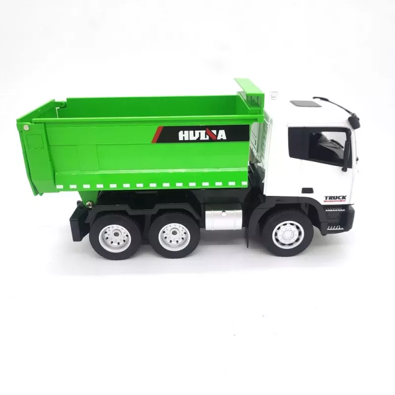 LEAN TOYS nuotolinio valdymo sunkvežimis savivartis 1:18 žalias