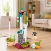LEAN TOYS Valymo rinkinys su dulkių siurbliu, šluota, stovu ir aksesuarais vaikams, 23 vnt.