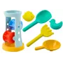 LEAN TOYS Smėlio žaislų rinkinys Malūnėlis Grėblys Kastuvas Formelės