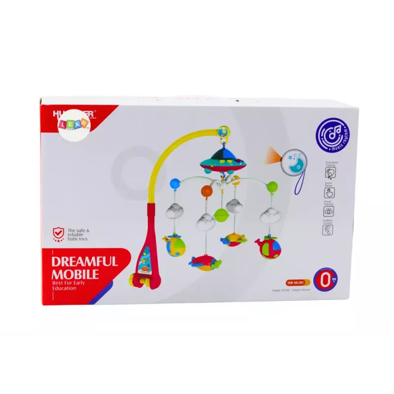 LEAN TOYS Crib Carousel for Baby UFO Planes Projector 108 Melodies