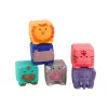 LEAN TOYS Minkšti edukaciniai blokeliai Gyvūnai Skaičiai Raidės Spalvoti 12 vnt.