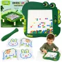LEAN TOYS Educational Magnetic Board Dinosaur Pad Puzzle Green
