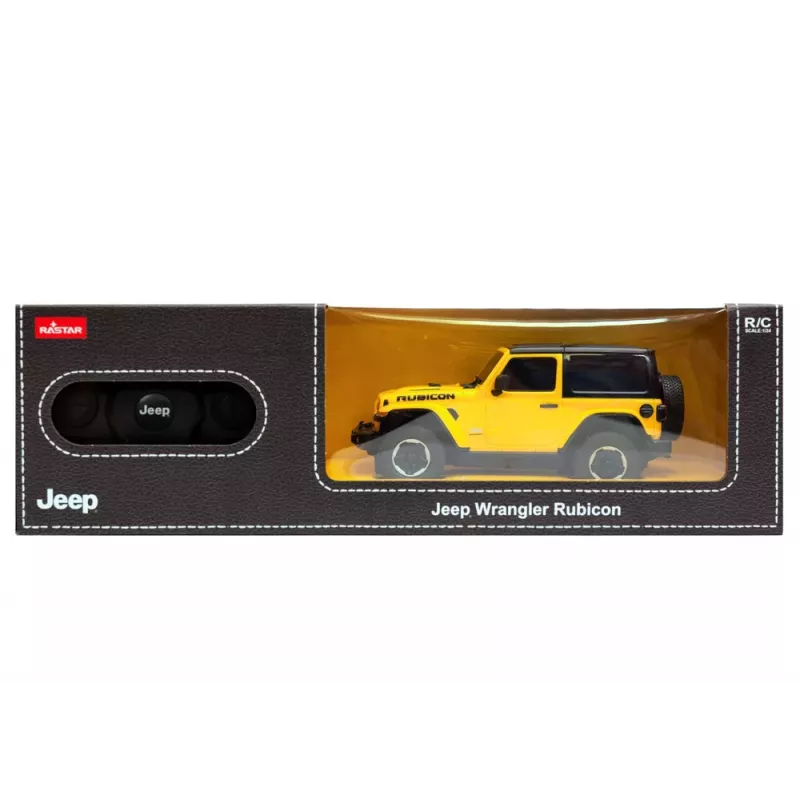 JEEP Wrangler JL Rubicon nuotoliniu valdymu automobilis RC Rastar geltonas 1:24