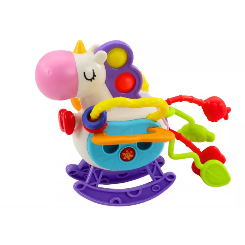 LEAN TOYS Sensorinis žaislas Arklys Guminis Barškutis Elementai