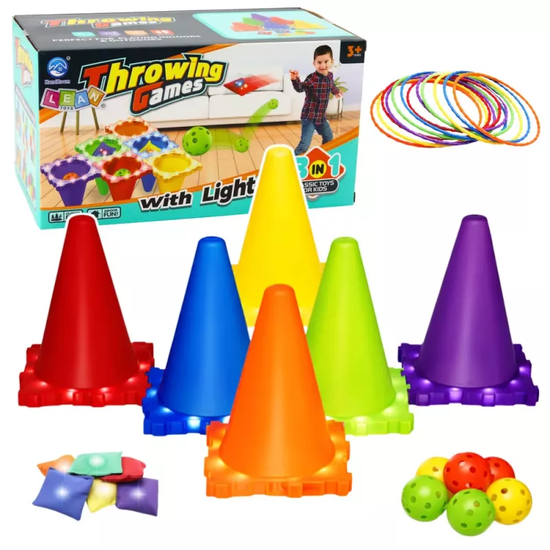 LEAN TOYS Sportinių įgūdžių žaidimų rinkinys „Pataik į taikinį“ 3v1