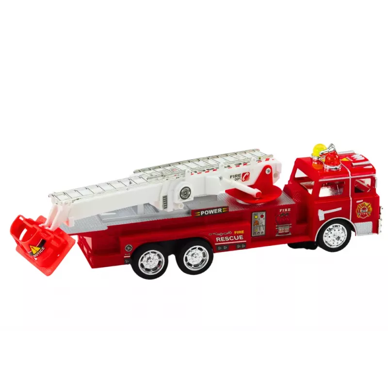 LEAN TOYS Gaisrinis automobilis raudonas su strėle, šviesomis ir garsais