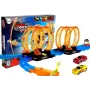 LEAN TOYS lenktynių trasa su 4 kilpomis, dviem 181 cm automobiliais