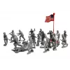 LEAN TOYS Didelis karinis rinkinys 100 vnt. kareiviai vėliavos