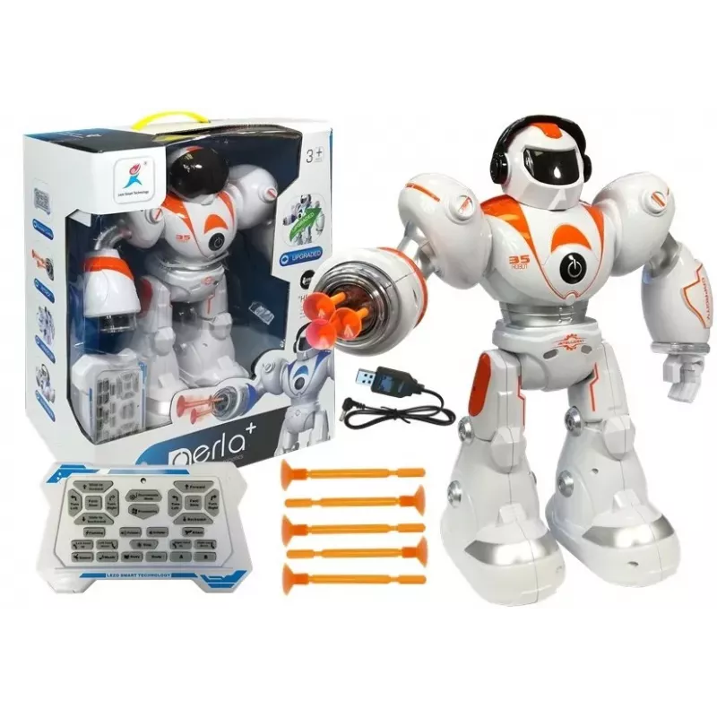 LEAN TOYS nuotoliniu valdymu valdomas robotas R/C šaudo kulkas