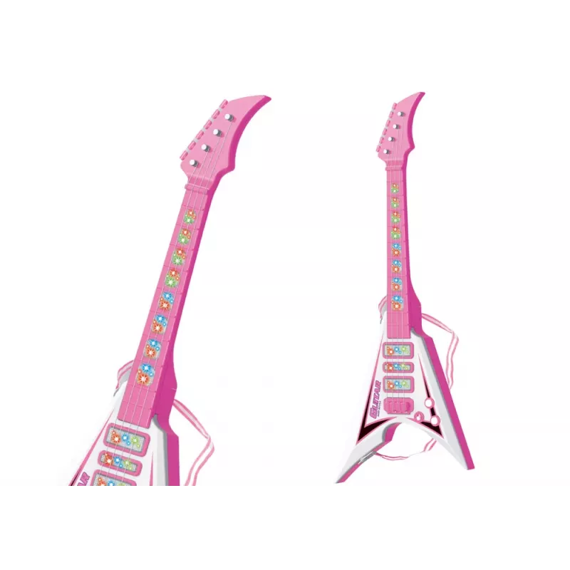 LEAN TOYS elektrinė gitara vaikams su šviesomis ir melodijomis, rožinė