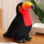 LEAN TOYS Pliušinis tukanas Paukštis Pliušinis žaislas Mascot Minkštas žaislas Raudonas 20cm