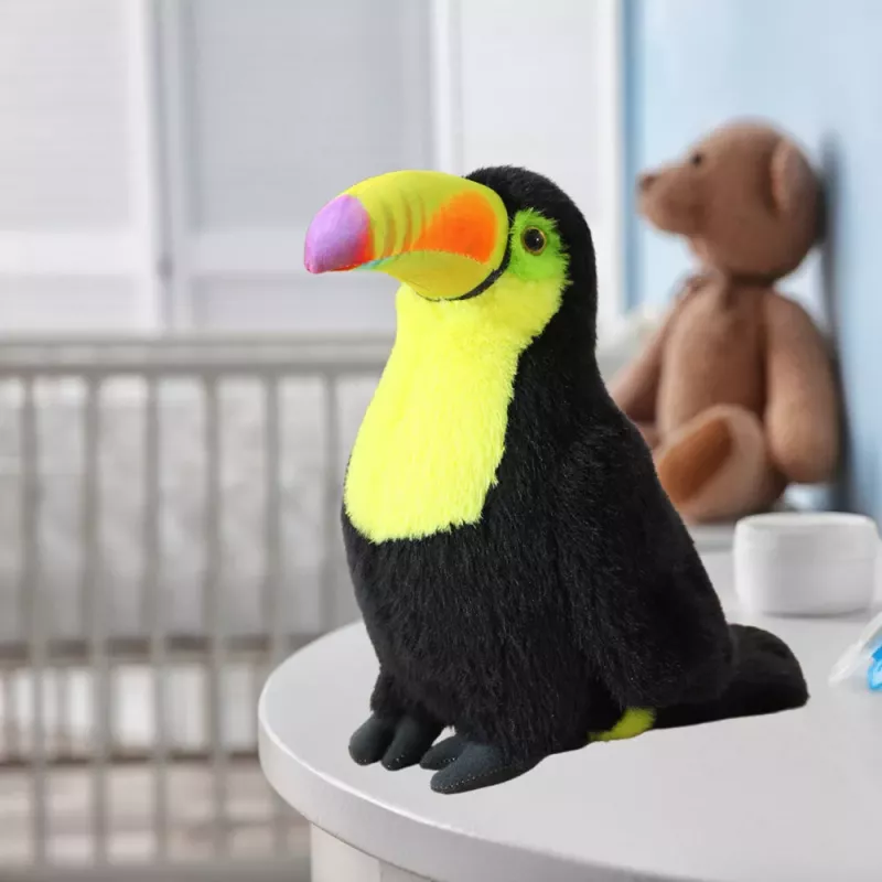 LEAN TOYS Pliušinis tukanas paukštis Pliušinis žaislas Mascot Minkštas žaislas Geltonas 20cm