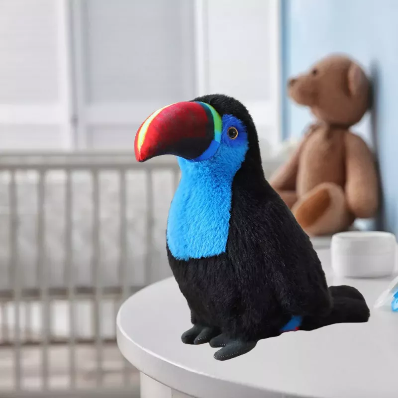 LEAN TOYS Pliušinis tukanas Paukštis Pliušinis žaislas Mascot Minkštas žaislas Mėlynas 40cm