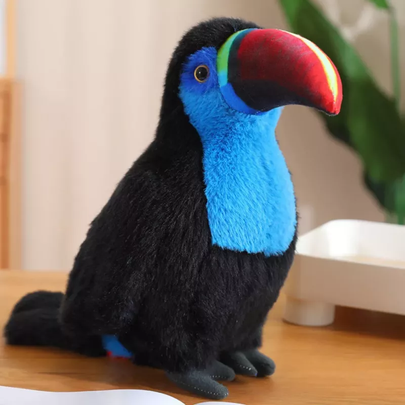 LEAN TOYS Pliušinis tukanas Paukštis Pliušinis žaislas Mascot Minkštas žaislas Mėlynas 40cm