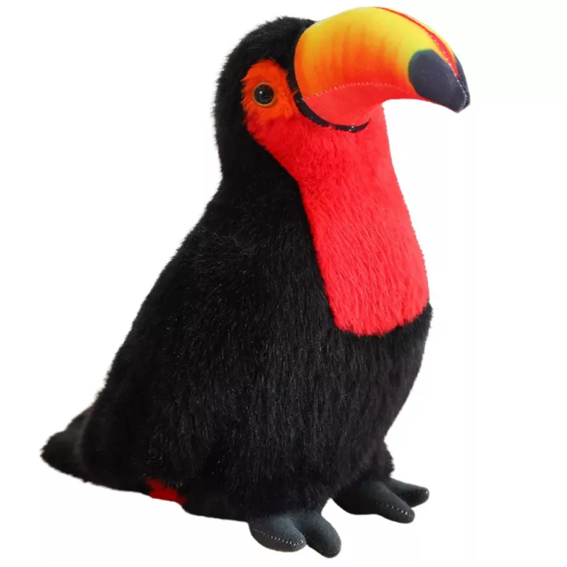 LEAN TOYS Plush Toucan Bird Plush Toy Mascot Cuddly Toy Red 30cm