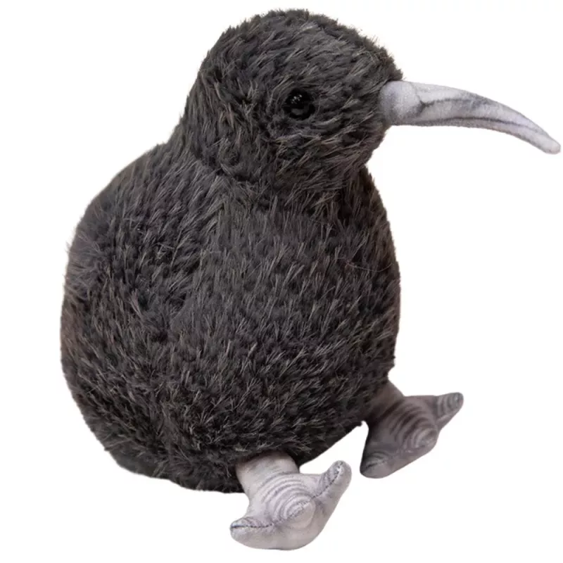 LEAN TOYS Plush Kiwi Bird Soft Toy Mascot Cuddly Toy Black 17cm