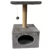 LEAN Drapymo stulpas su katės guoliu ir kabamu pele 31cm x 31cm x 56cm Smėlio spalvos
