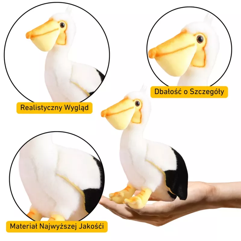 LEAN TOYS Pliušinis pelikanas Paukštis Pliušinis žaislas Mascot Minkštas žaislas 24cm