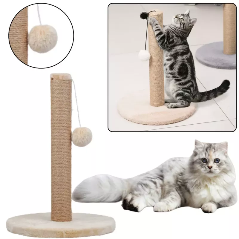 LEAN Cat Scratcher Scratching Post Tower Light Brown 40 cm x 30 cm