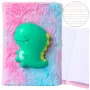 LEAN Plush Notebook Lined With Green Dinosaur 3D Colorful