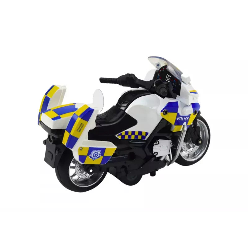 LEAN TOYS Policijos motociklas su trinties pavara, baterijomis maitinamais šviesos ir garso efektais