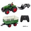 LEAN TOYS Žemės ūkio traktorius su priekaba ir šakėmis nuotoliniu valdymu RC 2.4G