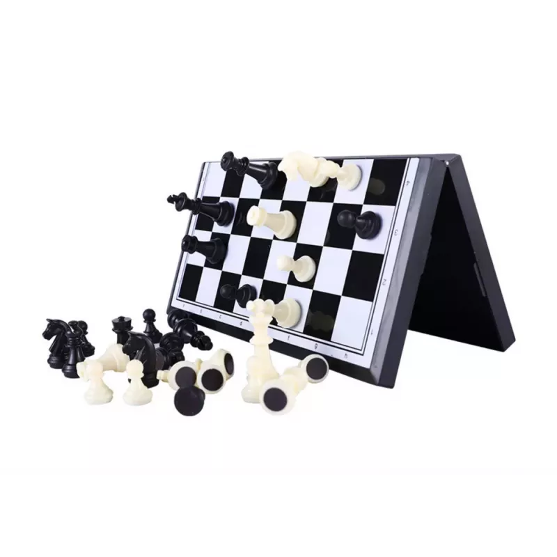 LEAN TOYS Classic Chess Board Game Magnetic Board Pawns Figures