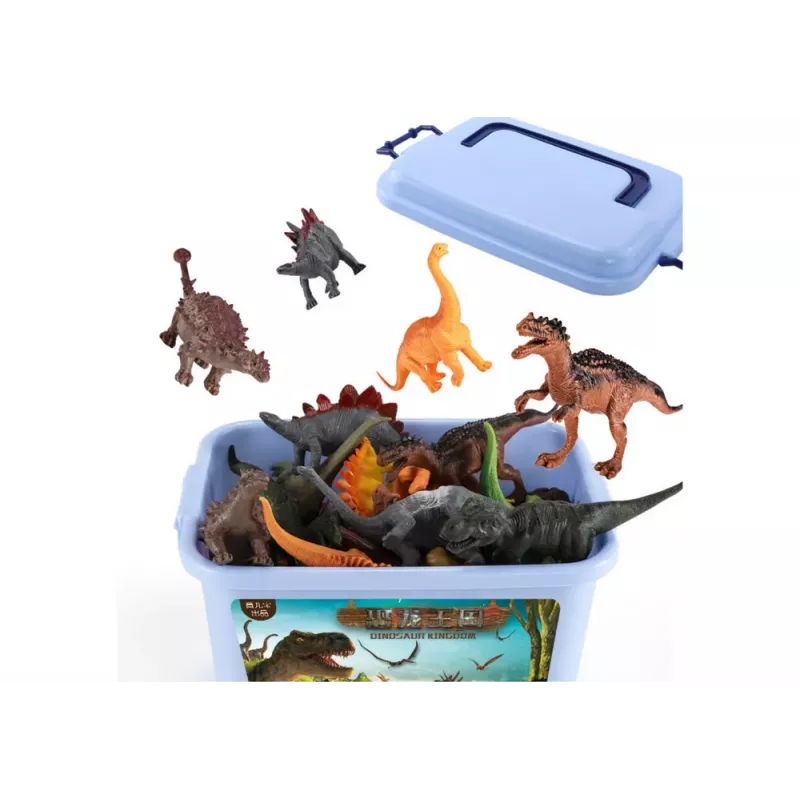LEAN TOYS Dinozaurų figūrėlių rinkinys su parko aksesuarais, 46 vnt.