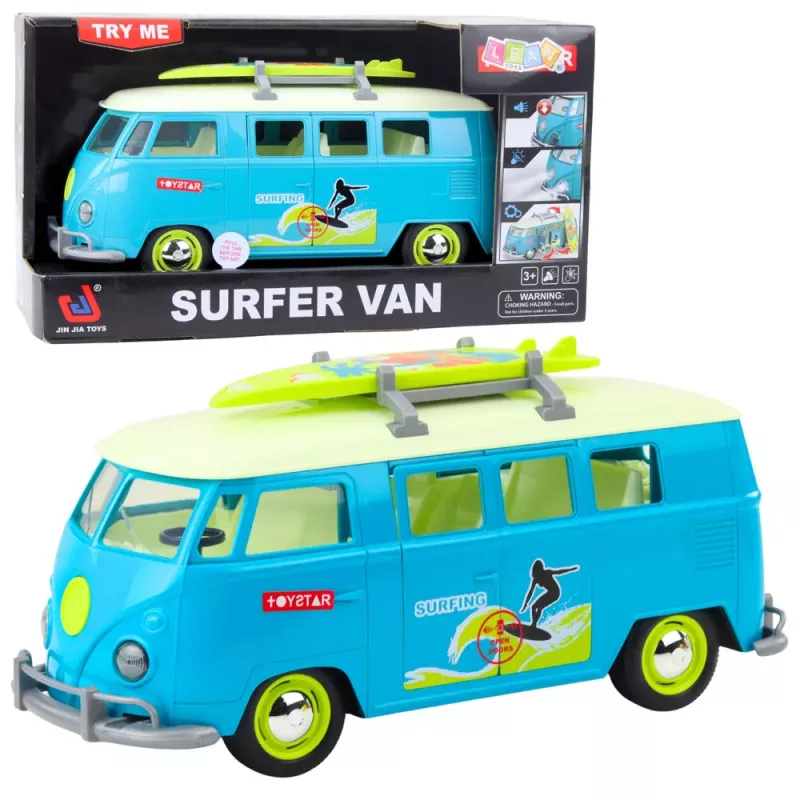 LEAN TOYS Car Surfer Van Bus su banglente, šviesomis ir garsais, turkio spalvos