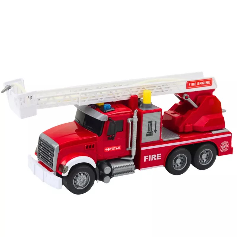 LEAN TOYS Fire Truck With Boom Water Lights Sounds Red 1:14