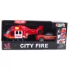 LEAN TOYS Fire Rescue Playset: Helicopter, Fire Truck, Fire Department with Lights and Sounds