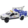LEAN TOYS Service Truck su kranu, šviesomis, garsais, baltas, 1:12