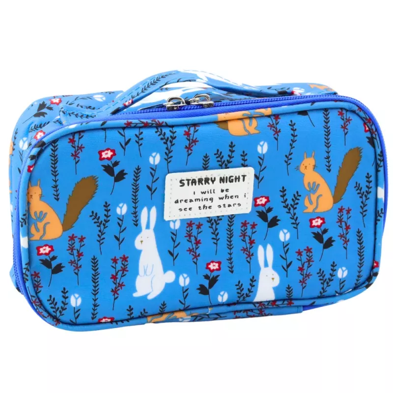 LEAN School Pencil Case Organizer Roomy Additional Pocket Blue 21.5cm