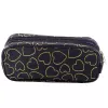LEAN School Office Pencil Case, Two-Compartment, Golden Hearts, Black, 23.5x10 cm