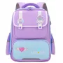LEAN mokyklinė kuprinė su lopais ir krūtinės diržu, violetinė, 16L