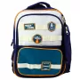 LEAN mokyklinė kuprinė Space Patches su penaline, tamsiai mėlyna, 16L
