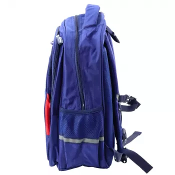 LEAN mokyklinė kuprinė su lopiniu ir krūtinės diržu, tamsiai mėlyna, 20L