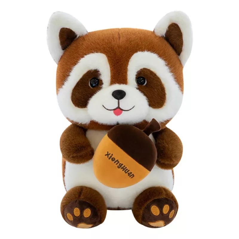 LEAN TOYS Plush Toy Raccoon with Acorn 23cm