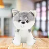 LEAN TOYS Minkštas žaislas Vilkas Baltas Pilkas 20 cm