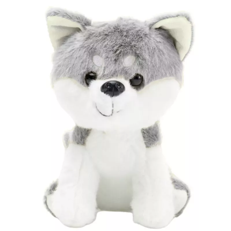 LEAN TOYS Minkštas žaislas Vilkas Baltas Pilkas 20 cm