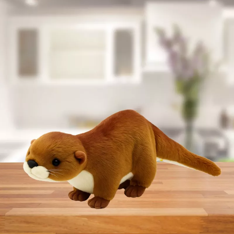 LEAN TOYS Plush Mascot Cuddly Toy Otter White Brown 50cm