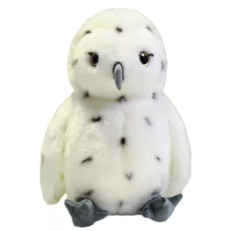 LEAN TOYS Plush Owl Bird Plush Toy Mascot Cuddly Toy White 23cm
