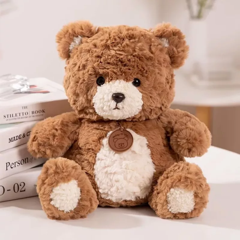 LEAN TOYS Plush Mascot Cuddly Toy Teddy Bear with Medallion Brown 25cm