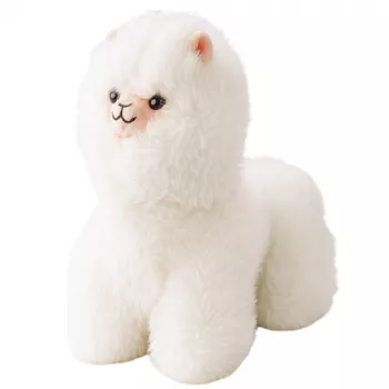 LEAN TOYS Minkštas žaislas Llama Baltas 40 x 40 cm